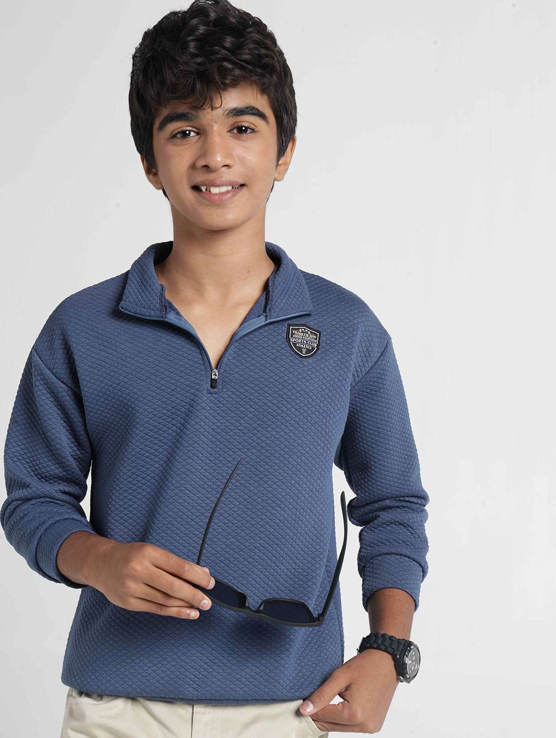 boys self design long sleeves polo t-shirt