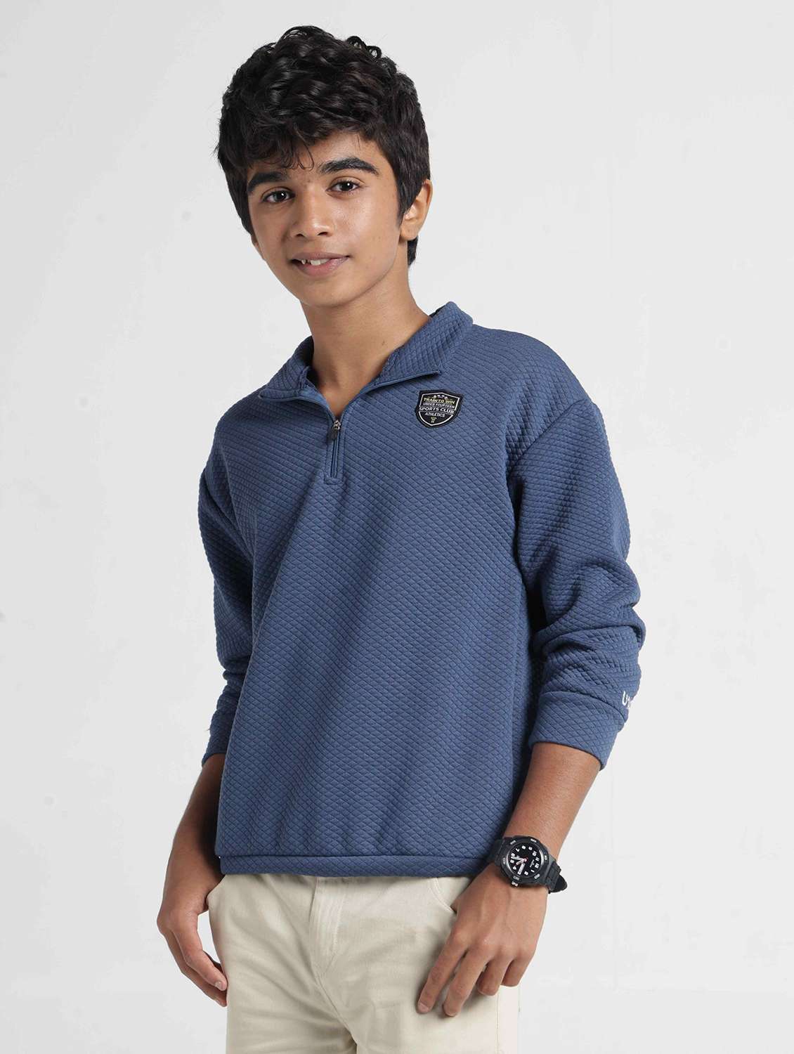 Boys Self Design Long Sleeves Polo T-shirt - 22727225 -  Standard Image - 3