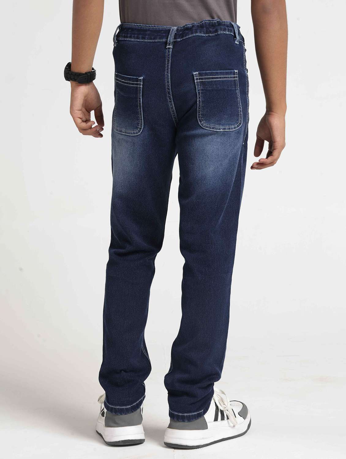 Boys Washed Mid Rise Slim Fit Jeans - 22727251 -  Standard Image - 3