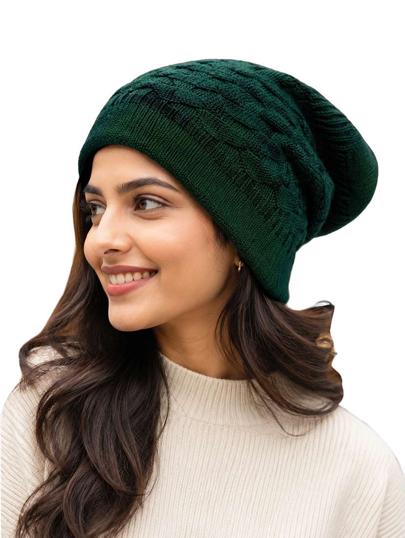 unisex self design winterwear beanie