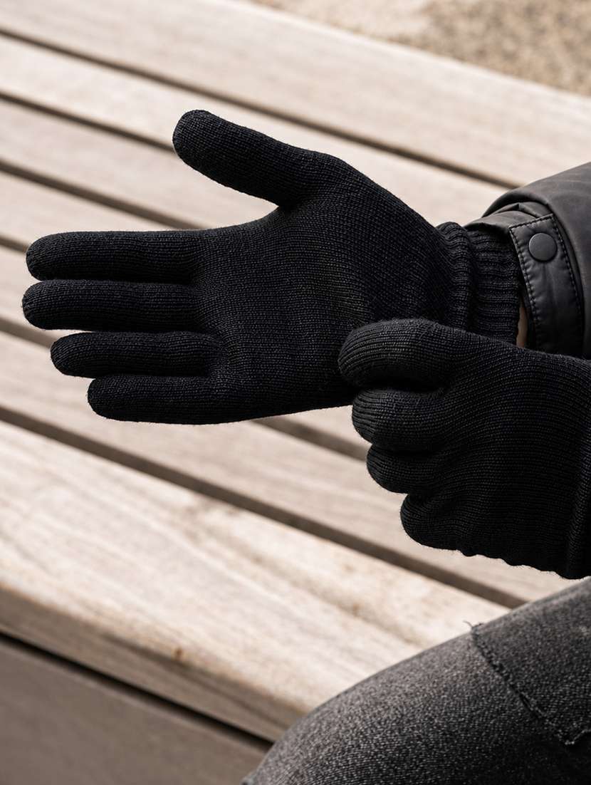 unisex solid woollen gloves