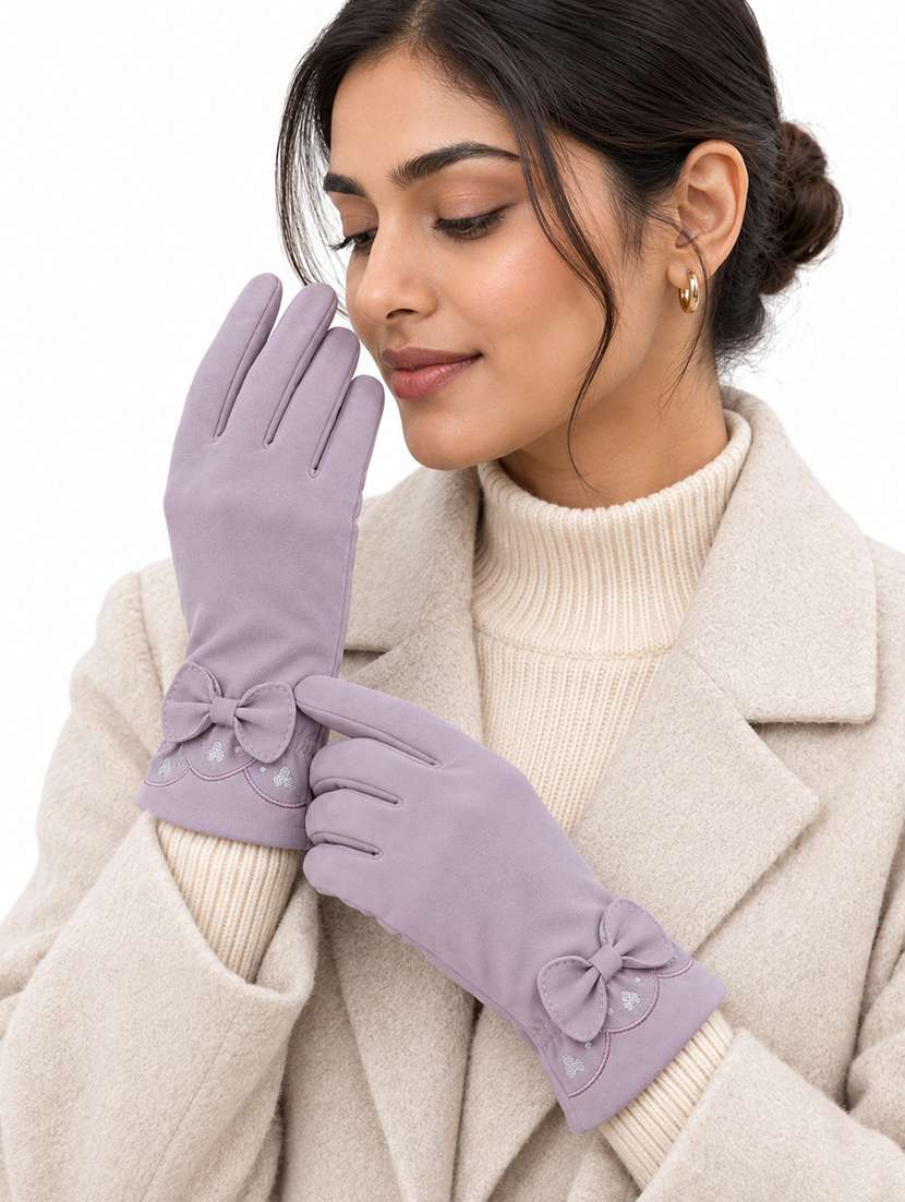 women embroidered winter wear gloves