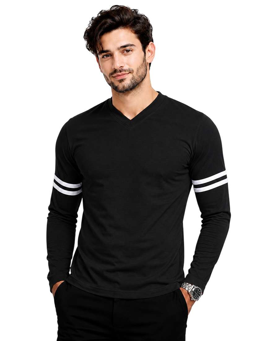 men striped long sleeve slim fit t-shirt