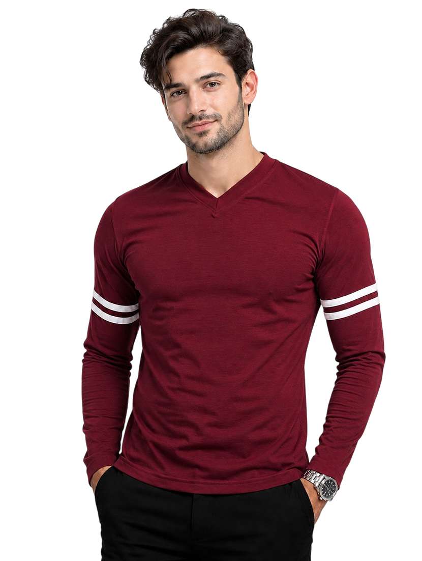 men striped long sleeve slim fit t-shirt