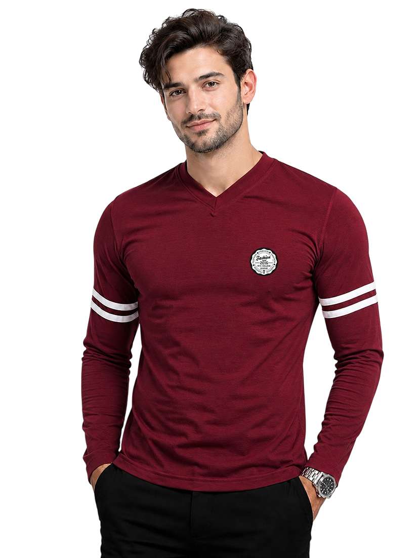 men striped long sleeve slim fit t-shirt