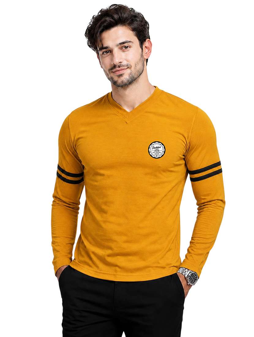 men striped long sleeve slim fit t-shirt