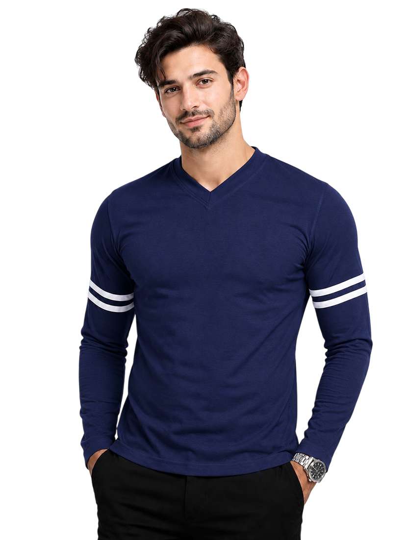 men striped long sleeve slim fit t-shirt