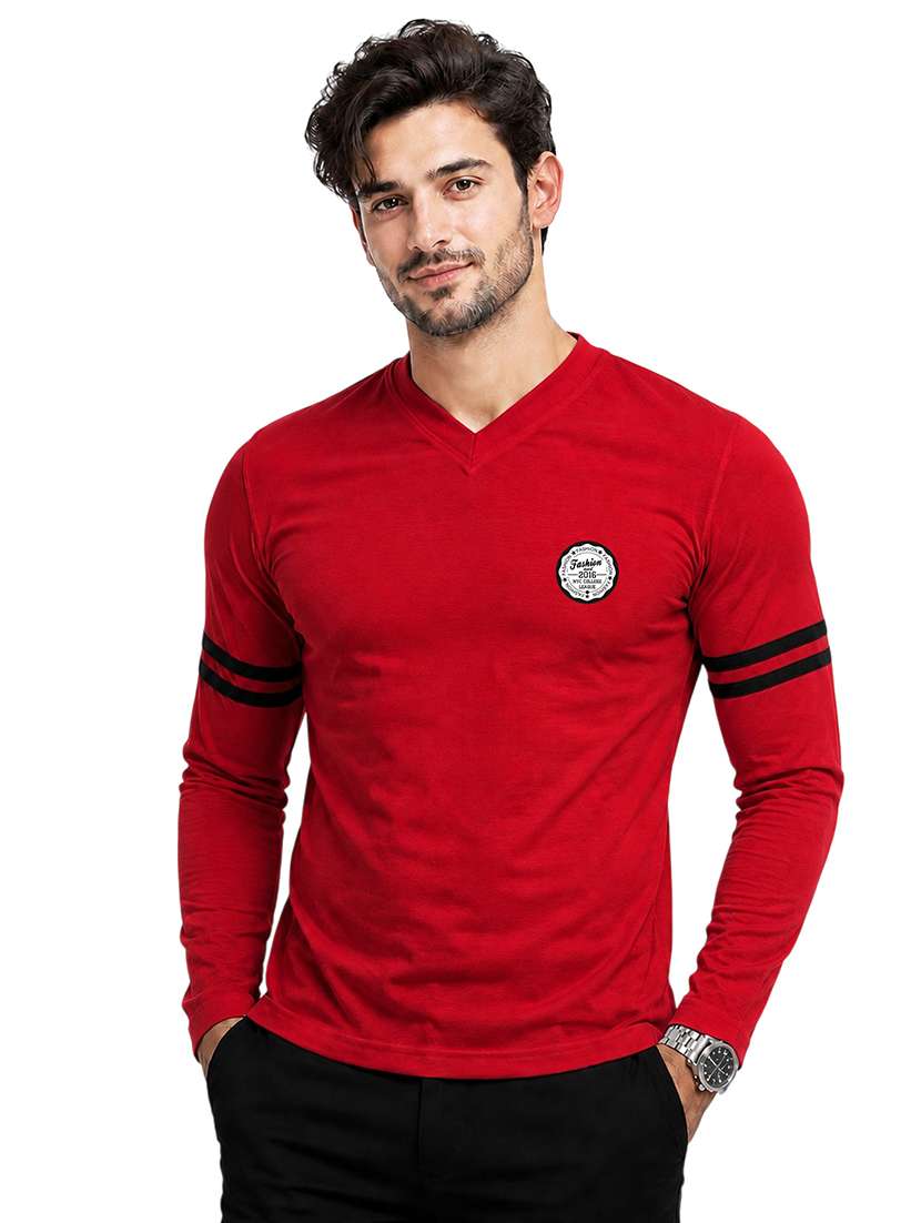men striped long sleeve slim fit t-shirt