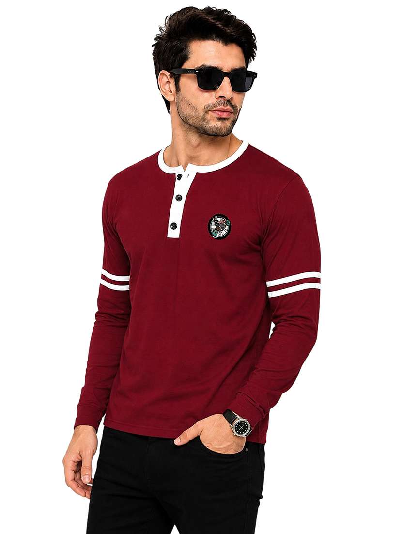 men striped long sleeve regular fit t-shirt