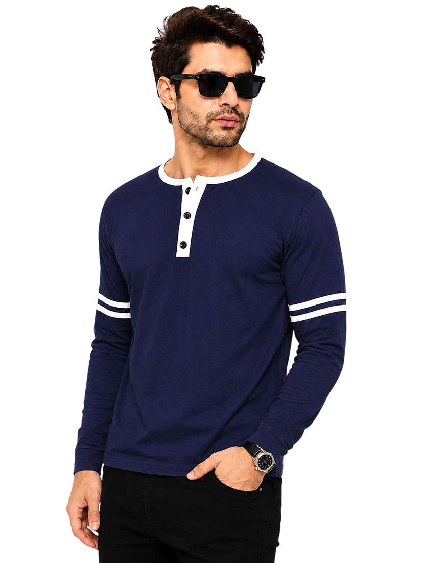 men striped long sleeve regular fit t-shirt