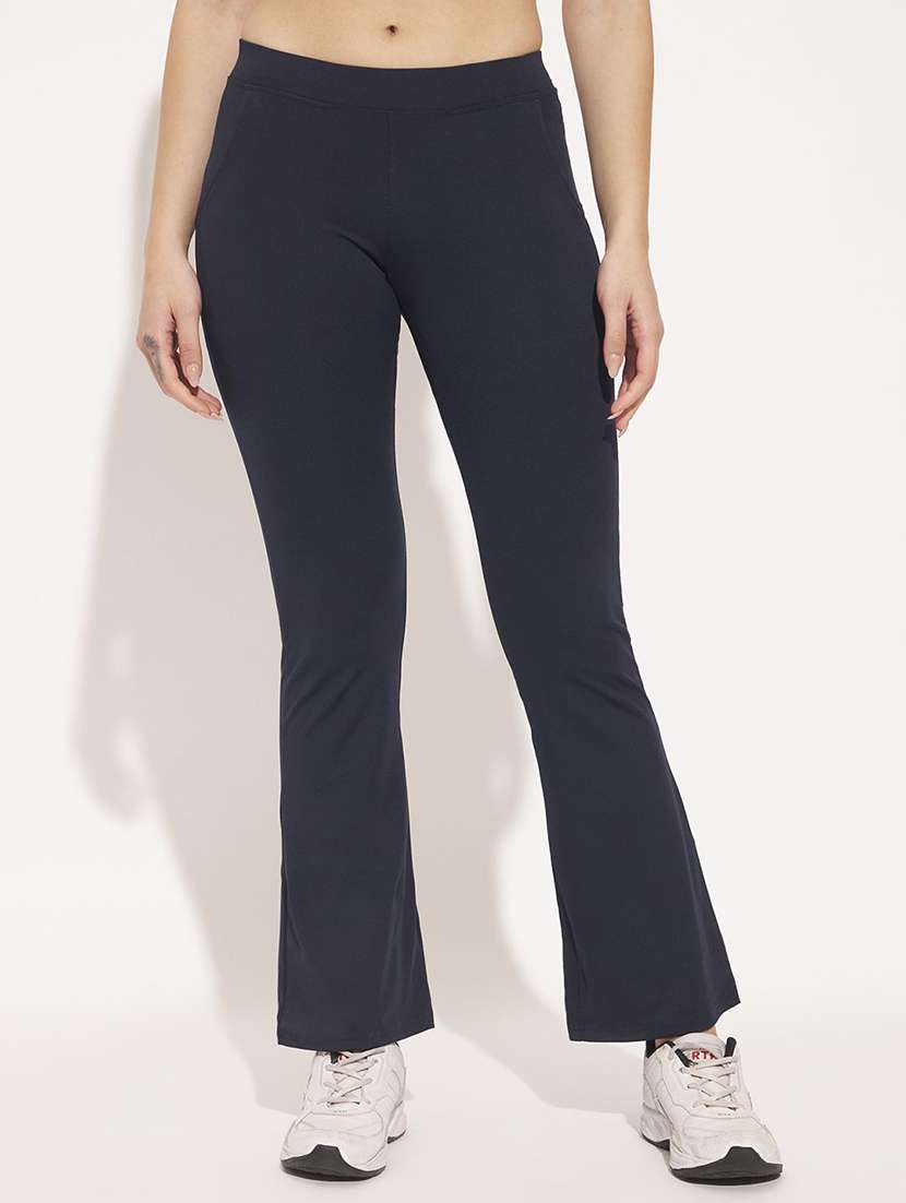women solid high rise yoga pant