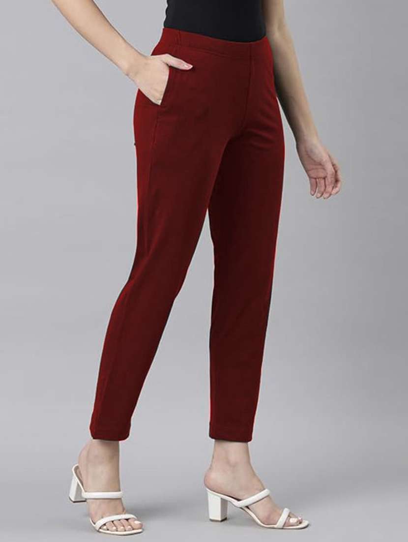 red cotton trousers