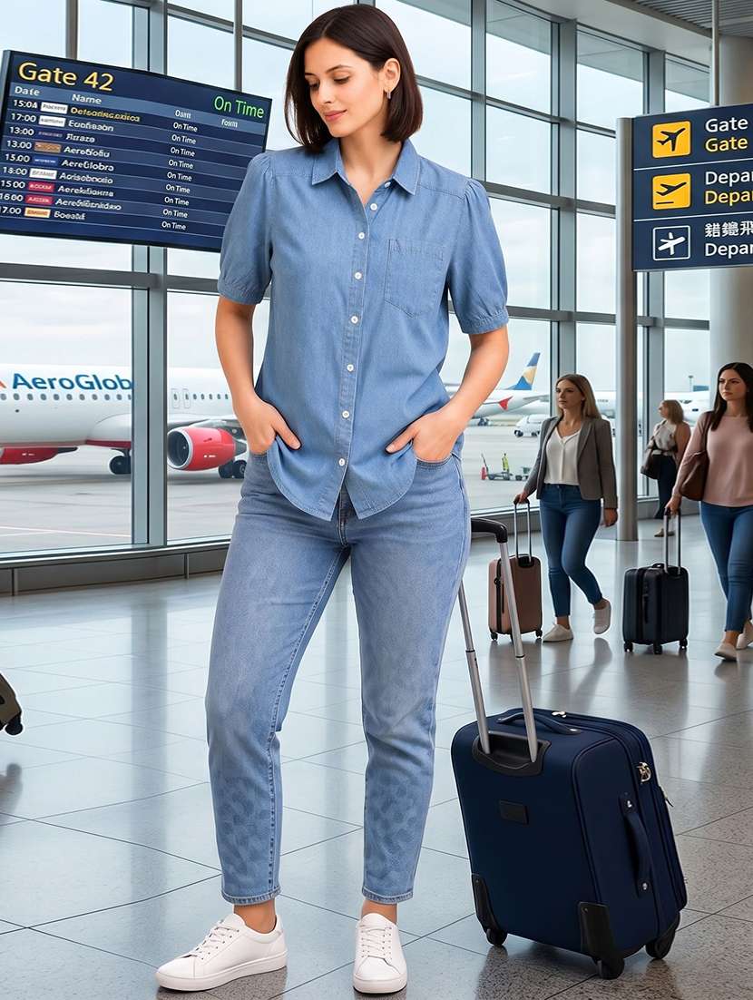 Women Solid Puff Sleeves Regular Shirt - 22728408 -  Standard Image - 3