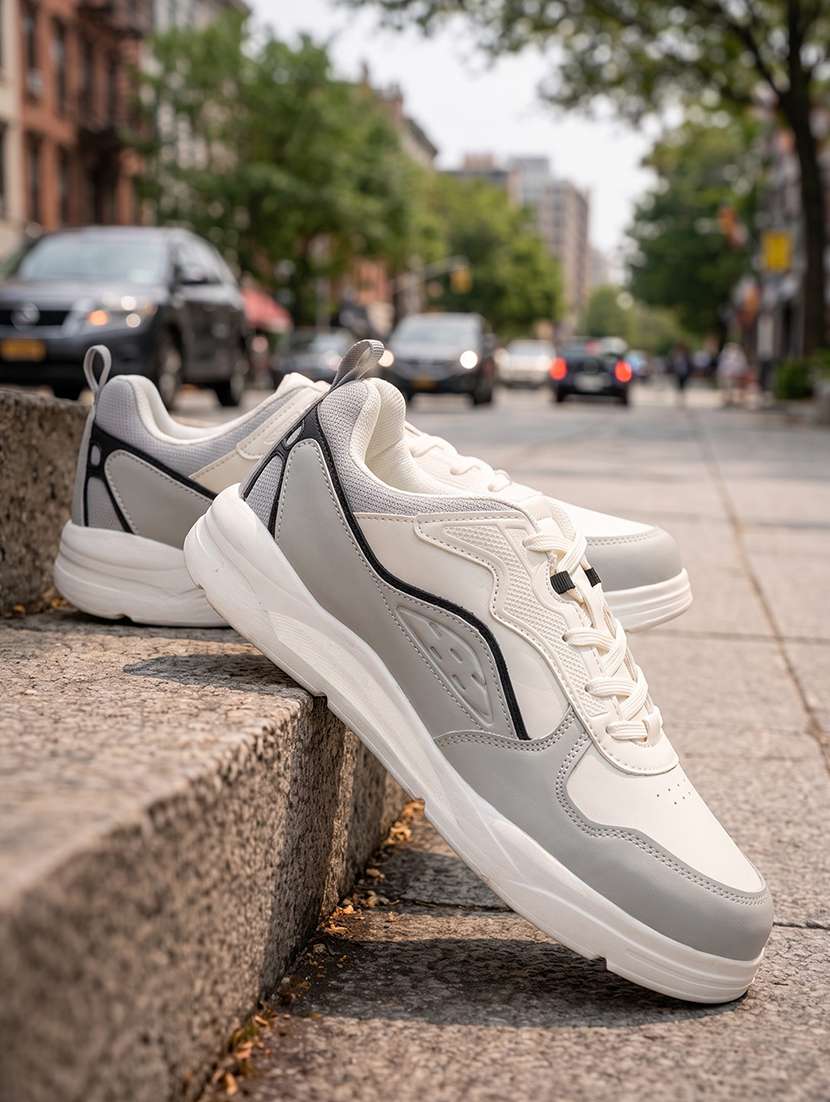 men color block lace up sneaker