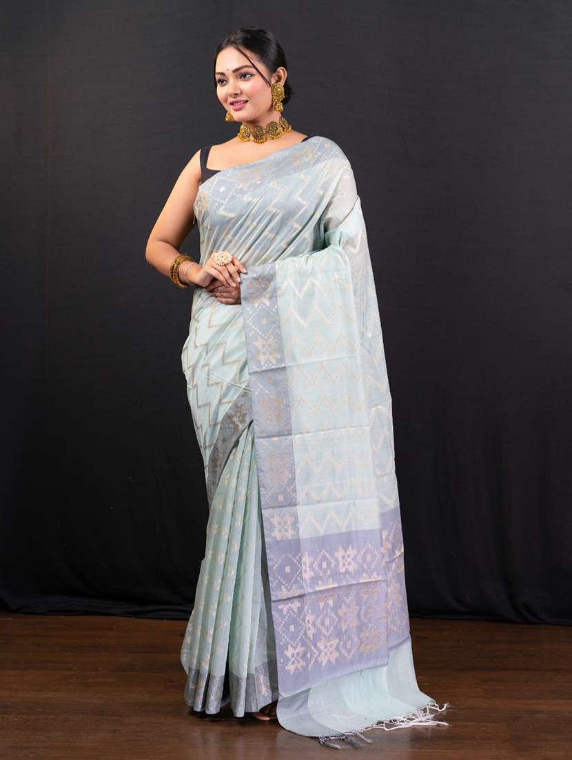 women self design chanderi saree with blouse