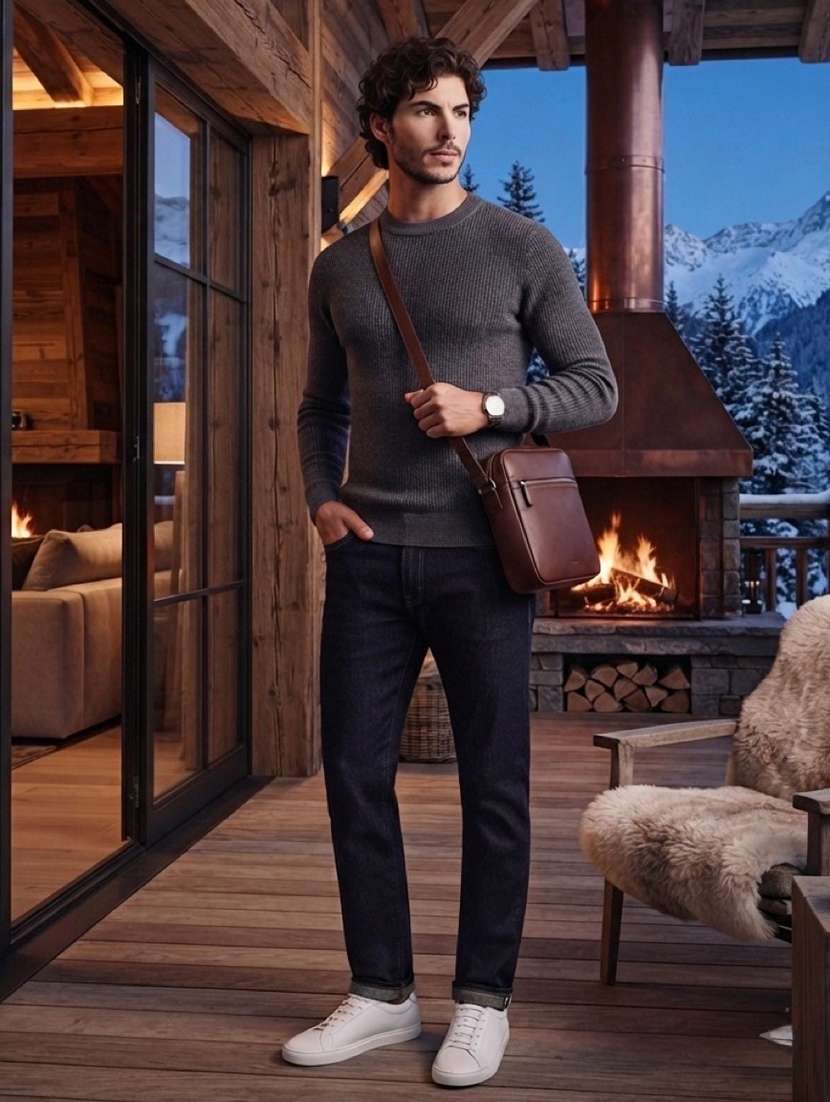 Men Self Design Long Sleeve Regular Fit Pullover - 22729663 -  Standard Image - 3