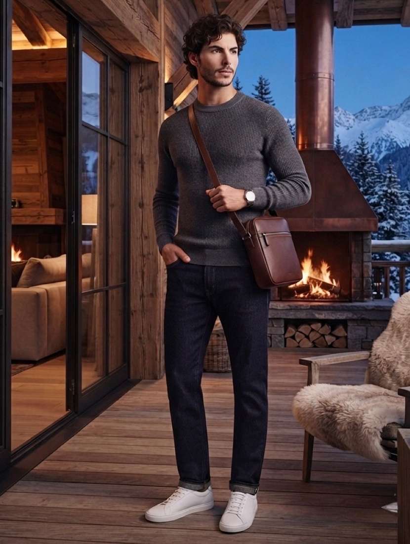 Men Self Design Long Sleeve Regular Fit Pullover - 22729672 -  Standard Image - 3