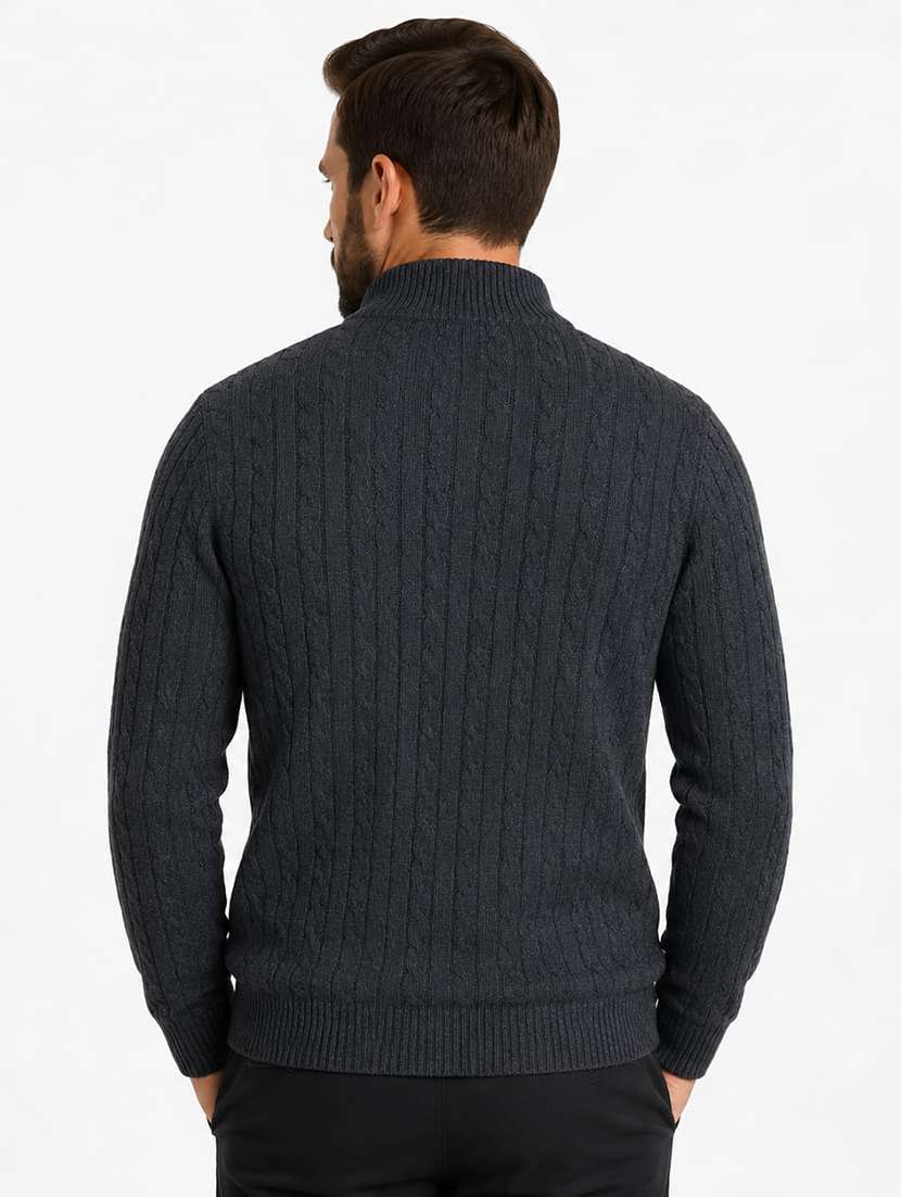 Men Self Design Long Sleeve Regular Fit Pullover - 22729733 -  Standard Image - 3
