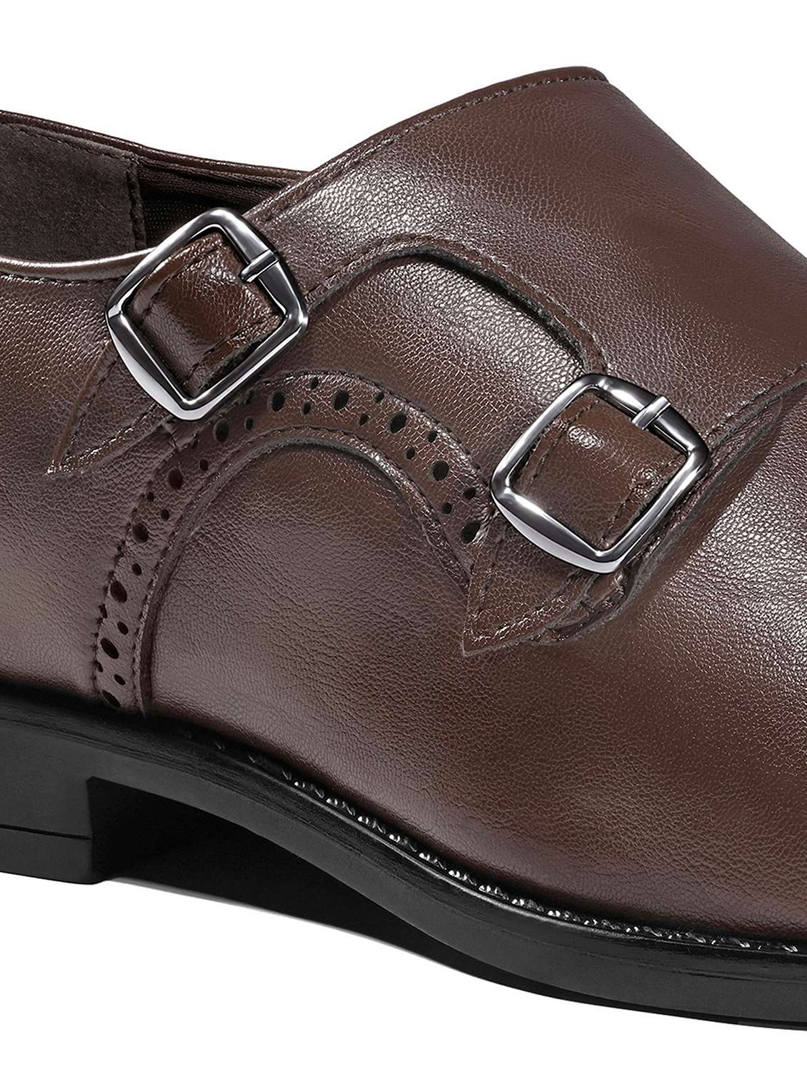 Men Brown Slip On Monk Strap - 22729947 -  Standard Image - 3