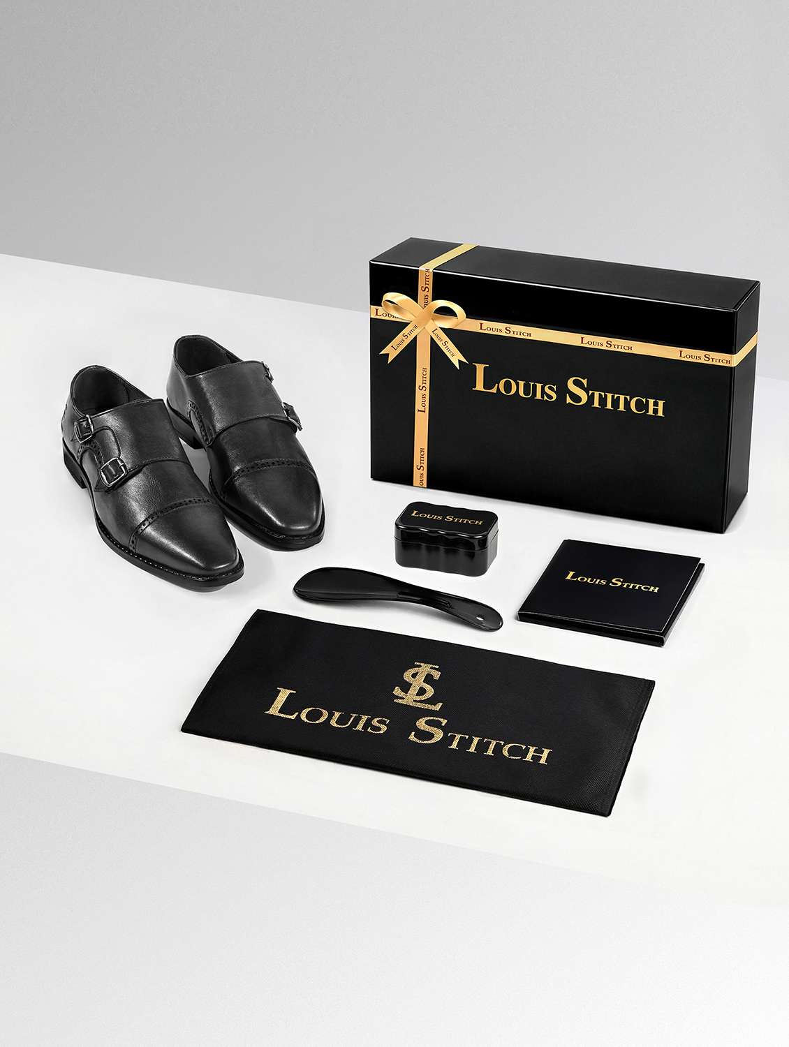 Men Black Slip On Monk Strap - 22729948 -  Standard Image - 5