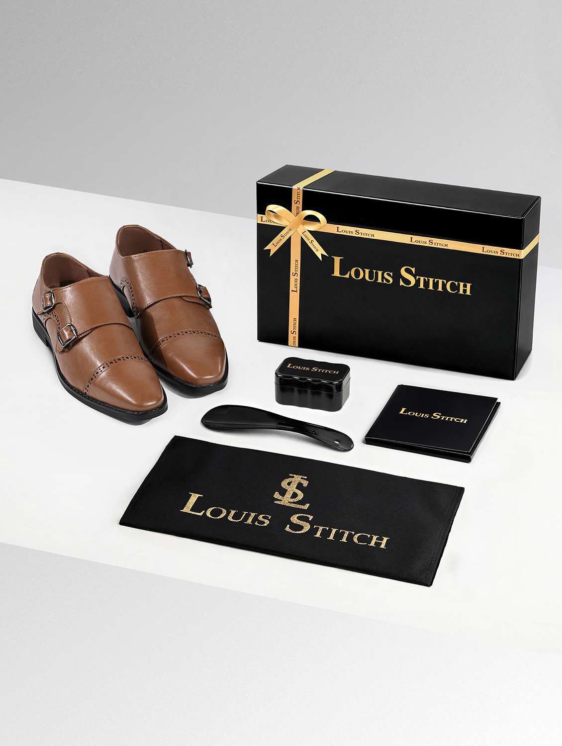 Men Tan Slip On Monk Strap - 22729949 -  Standard Image - 5