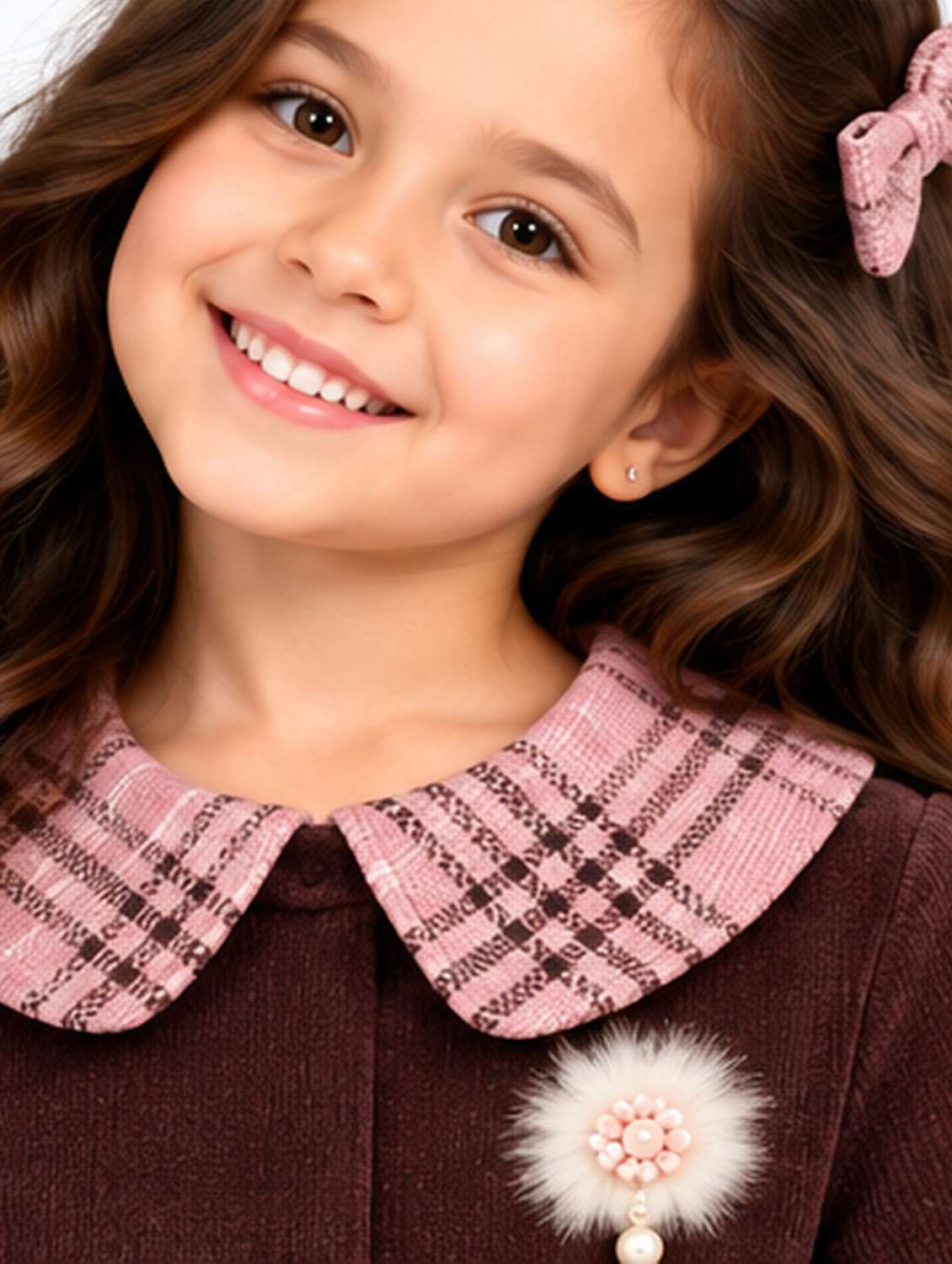 Girls Self Design Long Sleeves A-line Frock - 22729987 -  Standard Image - 5