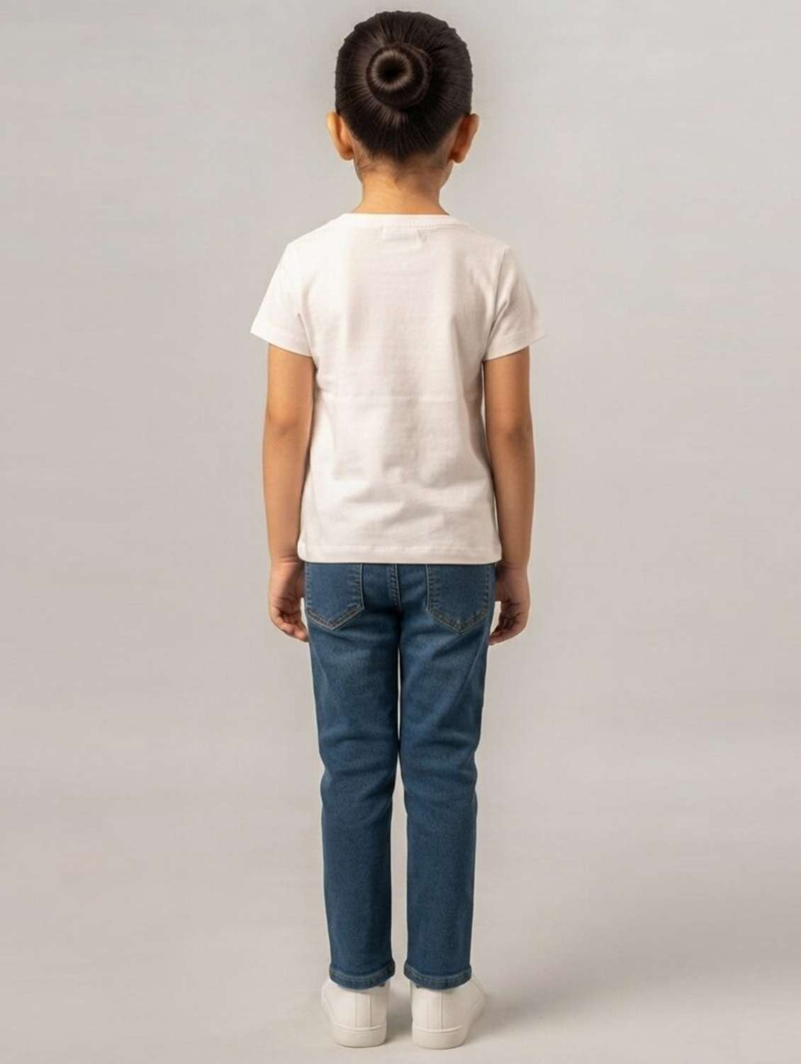 Girls Solid Short Sleeves Regular Fit Tee - 22730017 -  Standard Image - 3