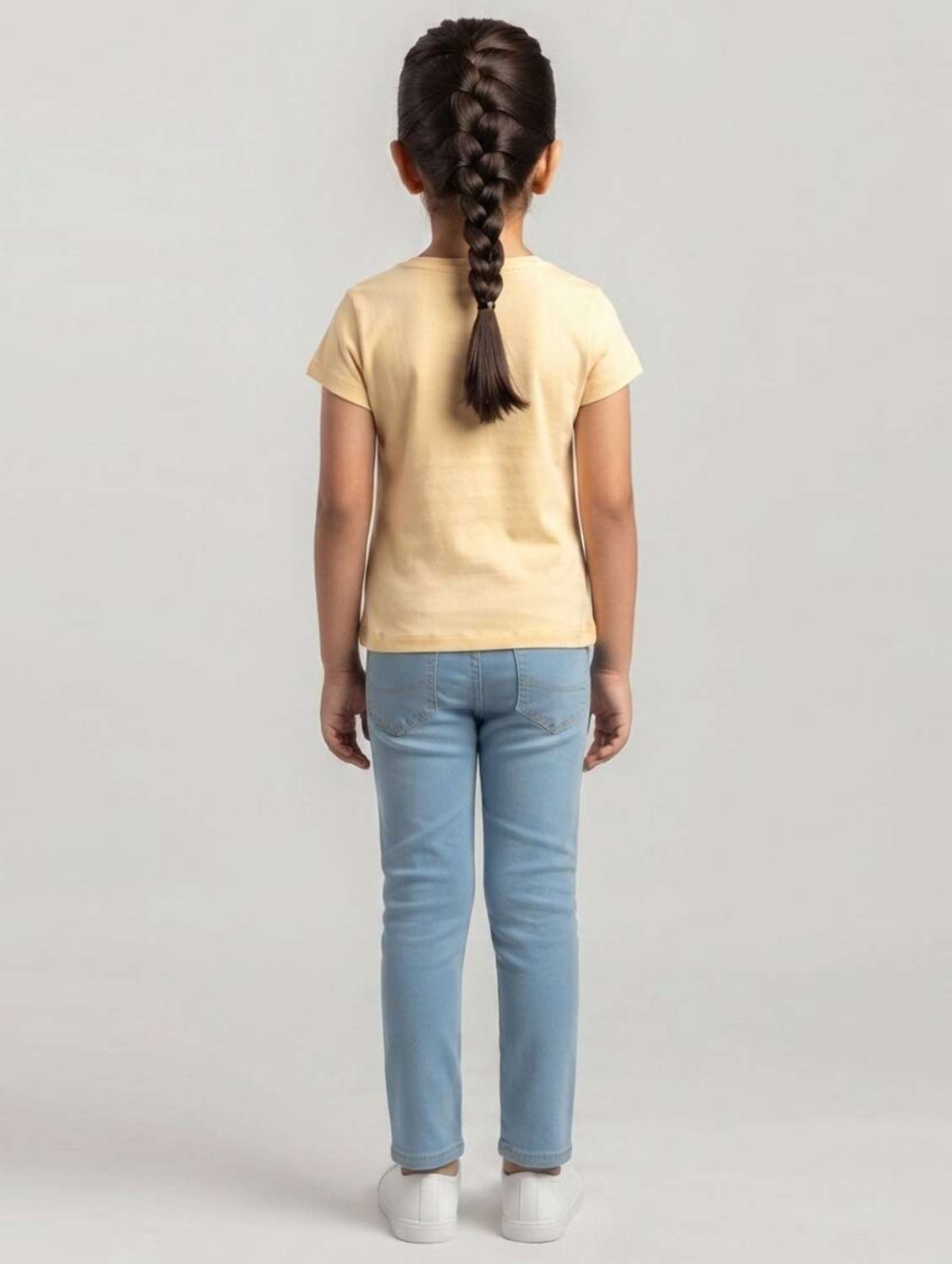 Girls Solid Short Sleeves Regular Fit Tee - 22730018 -  Standard Image - 3