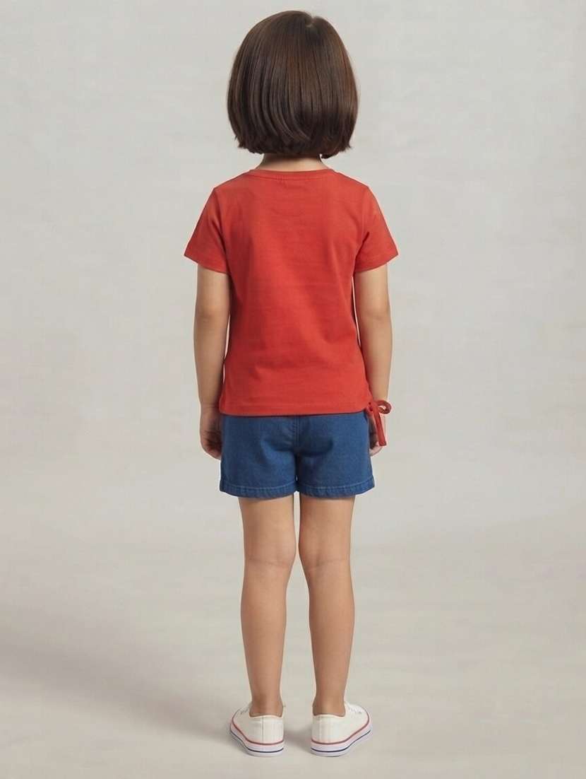 Girls Printed Short Sleeves Regular Fit Tee - 22730039 -  Standard Image - 3