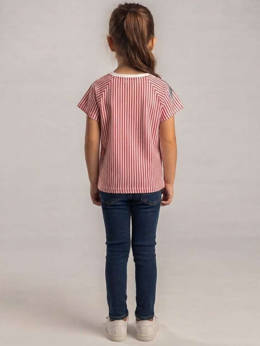 Girls Printed Short Sleeves Regular Fit Tee - 22730056 -  Standard Image - 3