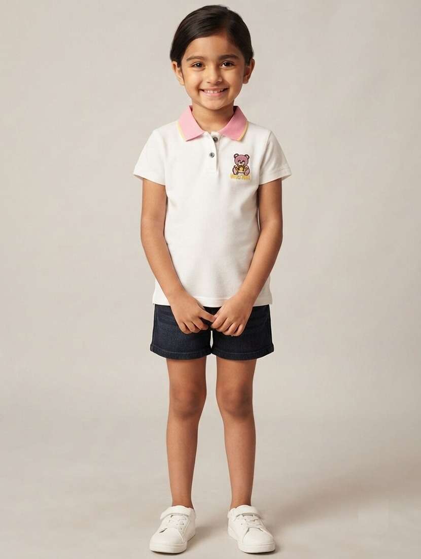 girls placement printed short sleeves polo t-shirt