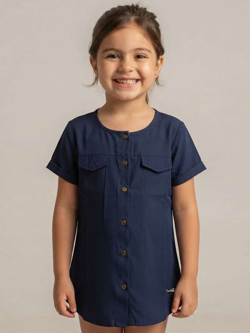 Girls Solid Short Sleeves Regular Top - 22730077 -  Standard Image - 3