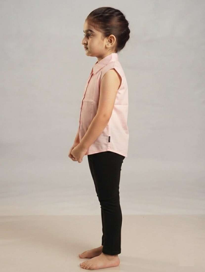 Girls Solid Sleeveless Regular Fit Shirt - 22730079 -  Standard Image - 3