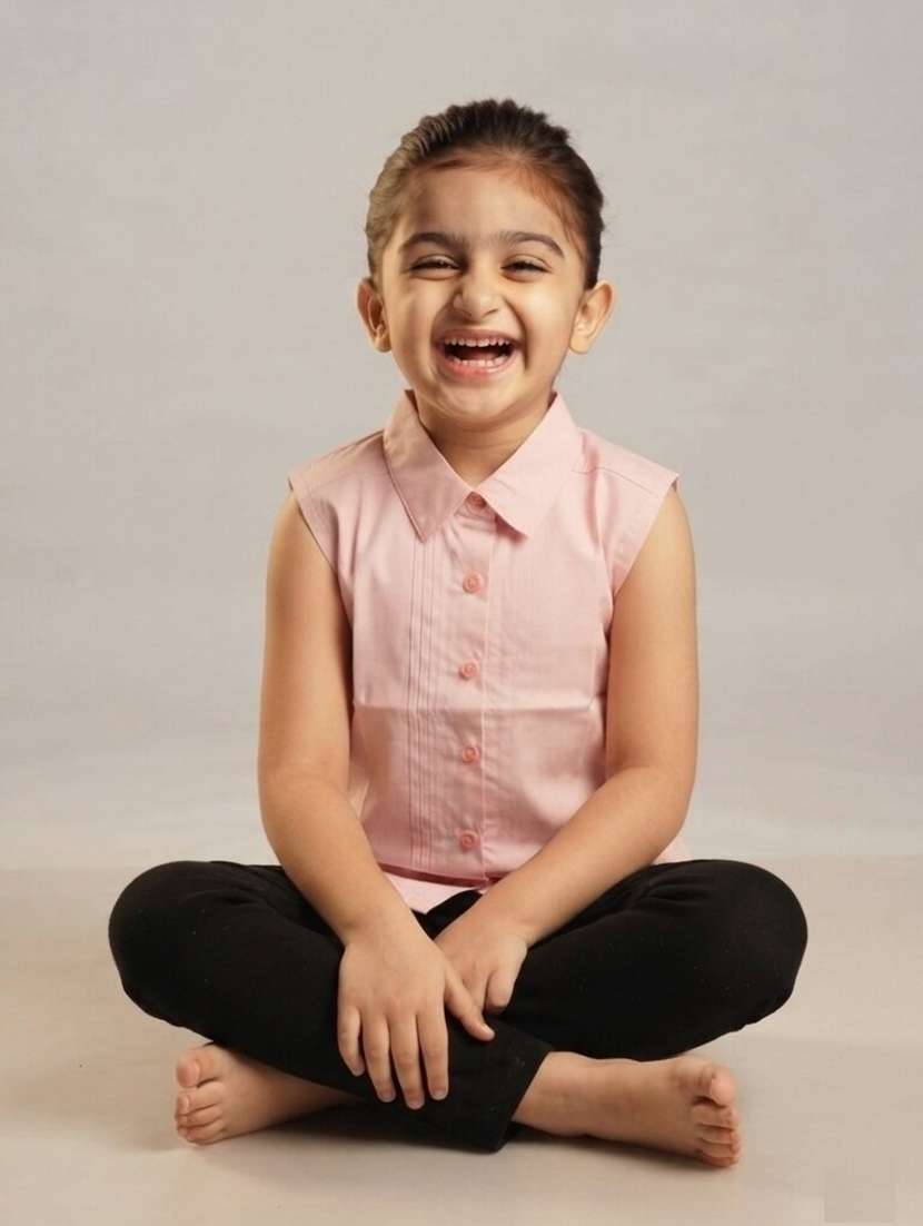 Girls Solid Sleeveless Regular Fit Shirt - 22730079 -  Standard Image - 5
