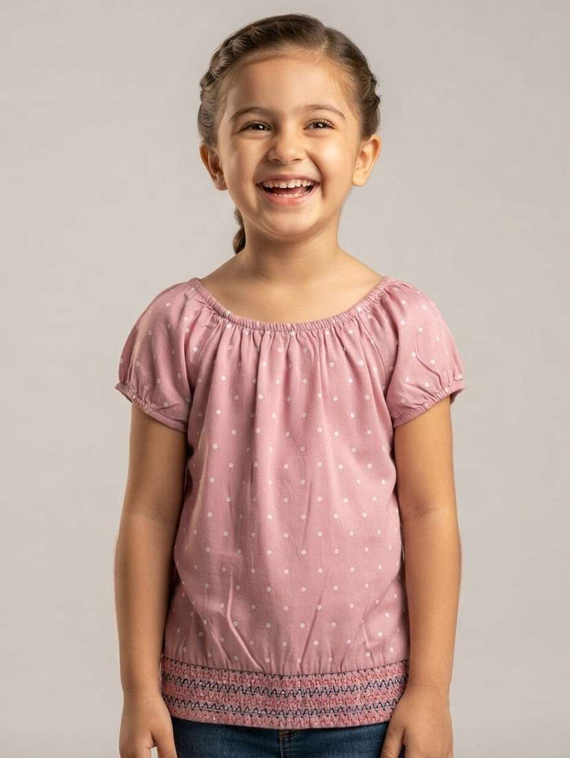 Girls Printed Short Sleeves Regular Fit Top - 22730084 -  Standard Image - 3