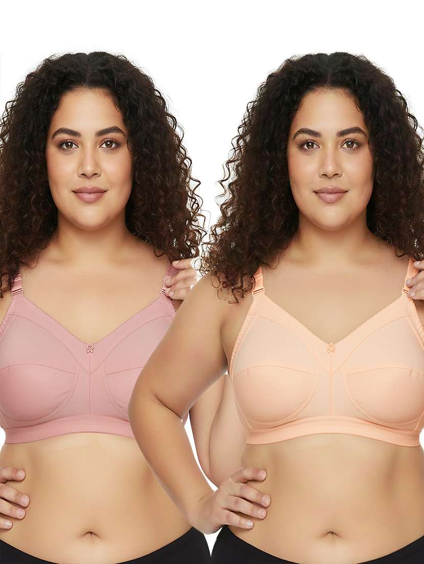 women pack of 2 solid full coverage regular bra