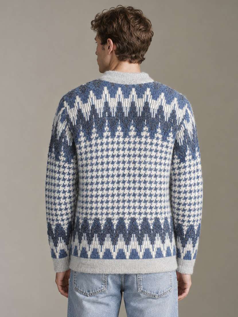 Men Self Design Long Sleeve Regular Fit Pullover - 22730740 -  Standard Image - 3