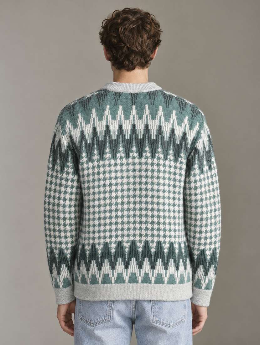 Men Self Design Long Sleeve Regular Fit Pullover - 22730743 -  Standard Image - 3