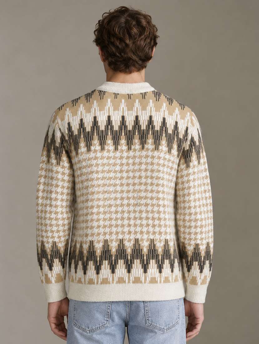 Men Self Design Long Sleeve Regular Fit Pullover - 22730744 -  Standard Image - 3