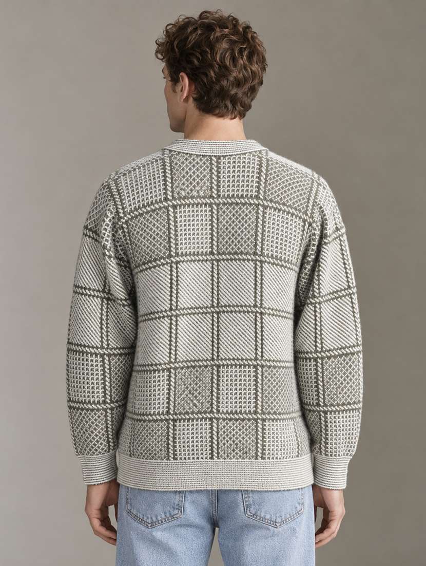 Men Checkered Long Sleeve Regular Fit Pullover - 22730749 -  Standard Image - 3