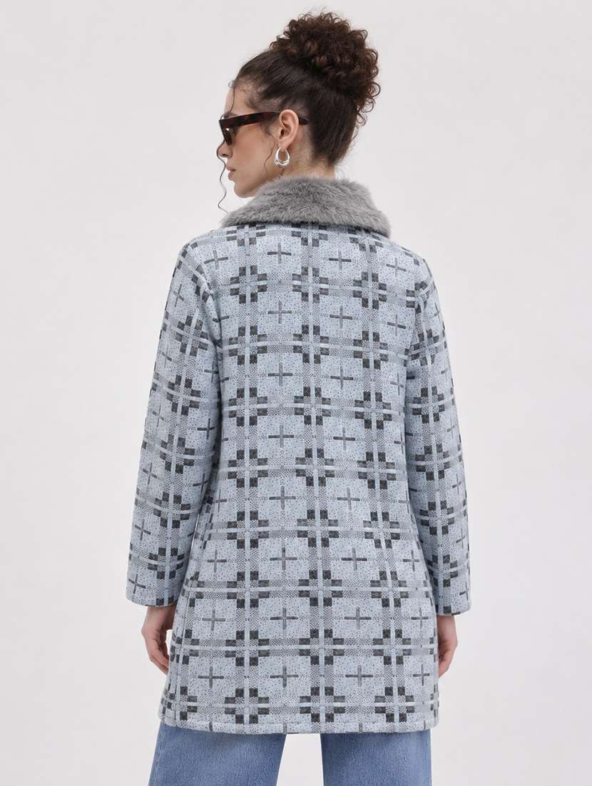 Women Checkered Long Sleeve Cardigan - 22730760 -  Standard Image - 3