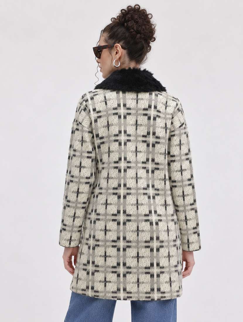 Women Checkered Long Sleeve Cardigan - 22730762 -  Standard Image - 3