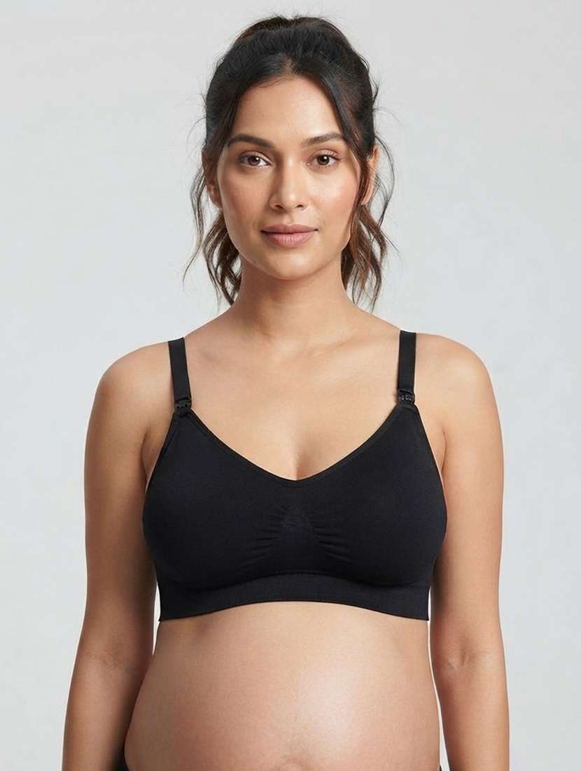 women solid full coverage maternity bra
