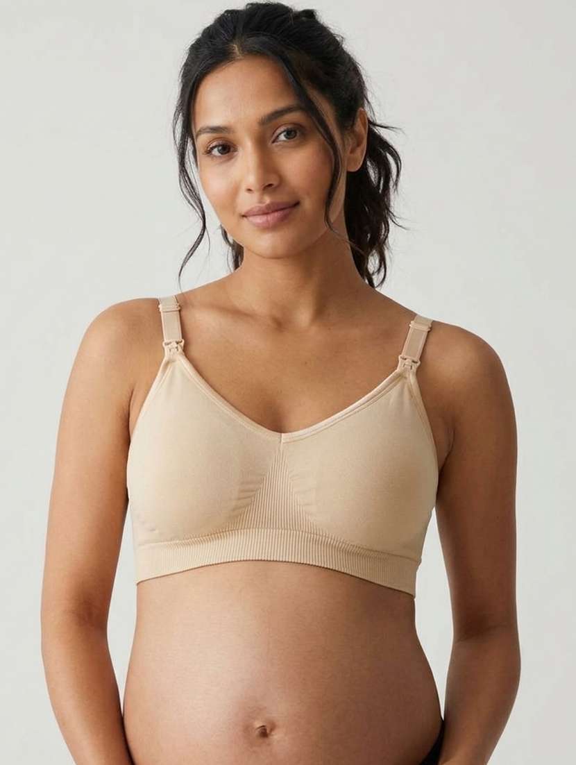 women solid full coverage maternity bra