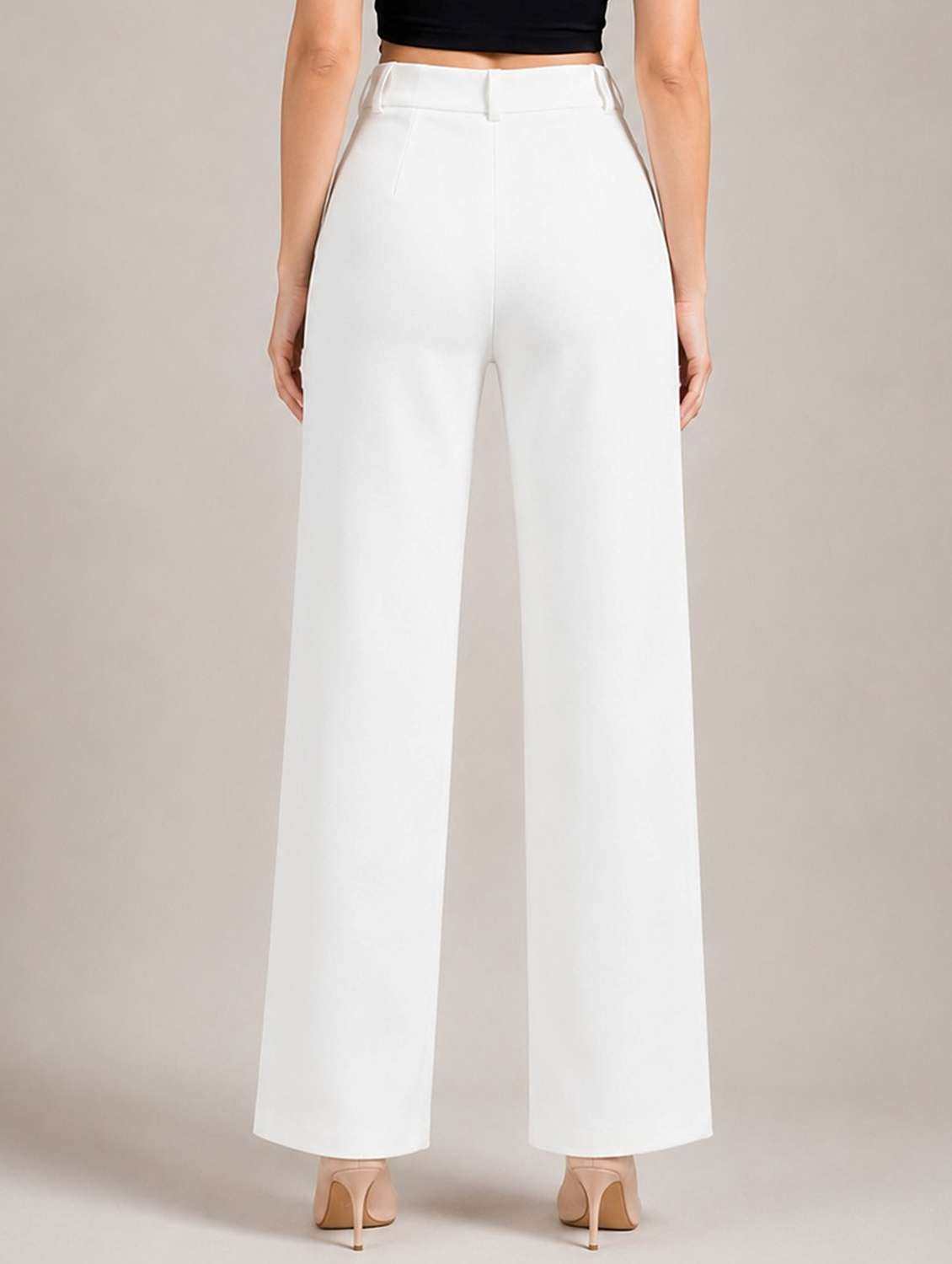 Women Solid High Rise Straight Trouser - 22730916 -  Standard Image - 3
