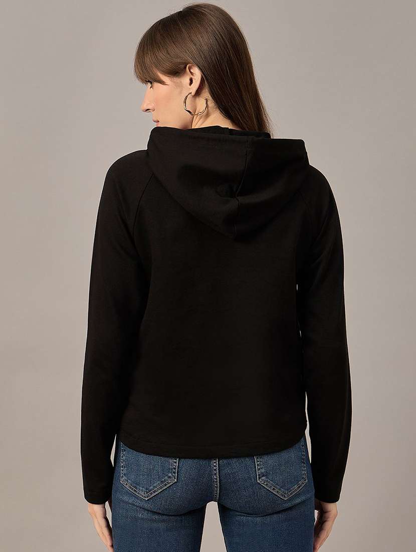 Women Solid Long Sleeves Hooded Sweatshirt - 22731453 -  Standard Image - 3
