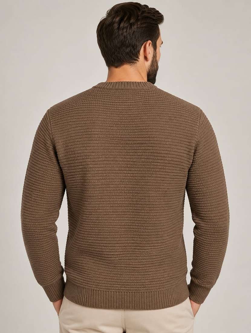 Men Self Design Long Sleeve Regular Fit Pullover - 22731557 -  Standard Image - 3