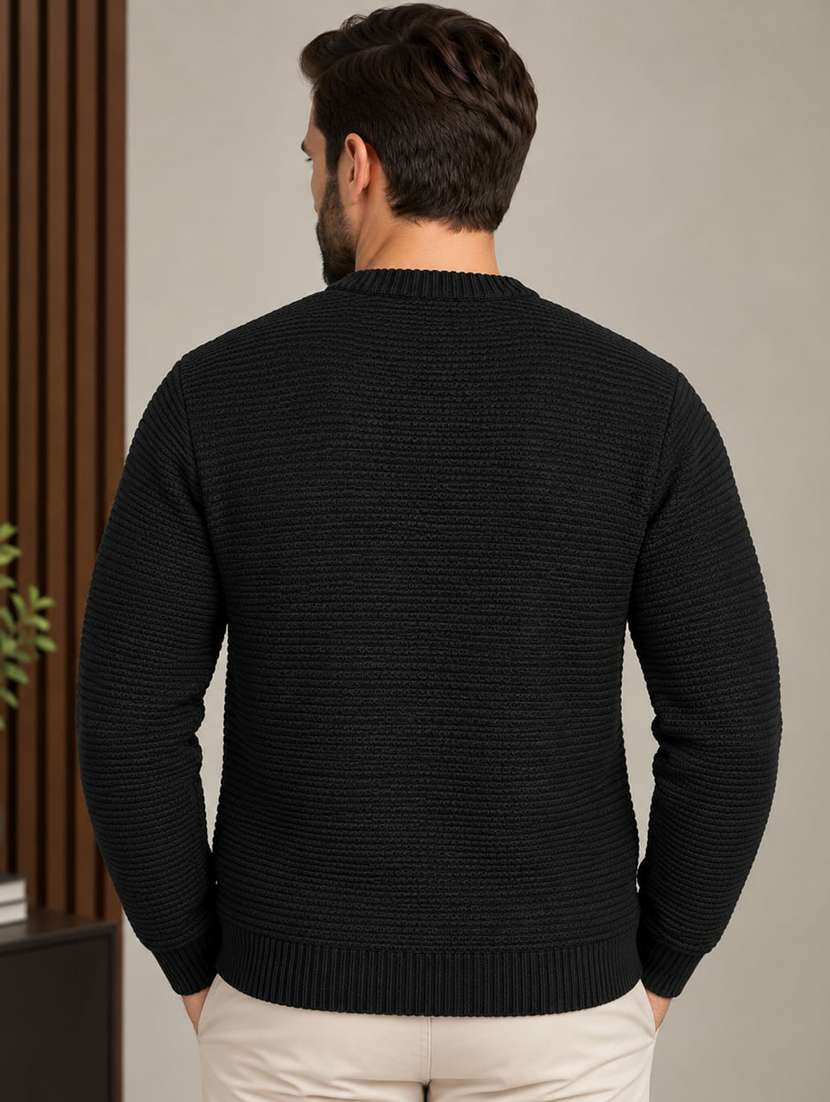 Men Self Design Long Sleeve Regular Fit Pullover - 22731558 -  Standard Image - 3