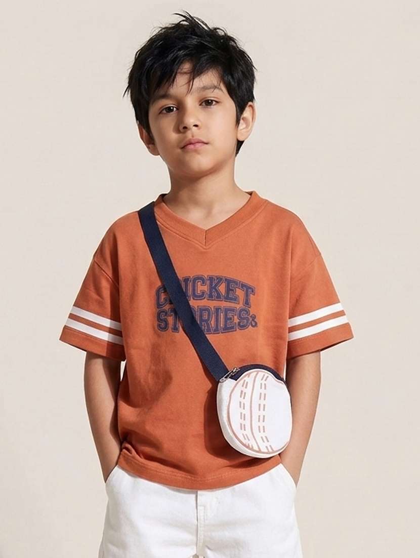 boys printed short sleeves regular fit t-shirt
