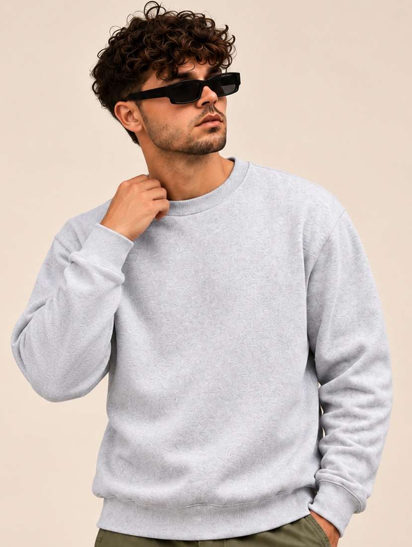 men solid long sleeve regular fit sweatshirt